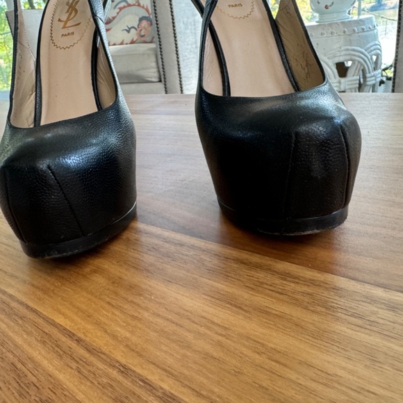 Yves Saint Laurent - Black, Platform, Sling Back Stiletto - Size 37 (US - 7) - Picture 4 of 10
